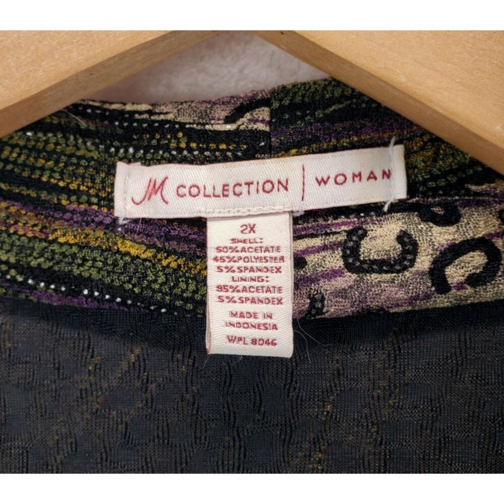Women’s Cardigan Camisole Set 2x Black Purple Shimmer MJ Collection Mardi Gras - Picture 8 of 15